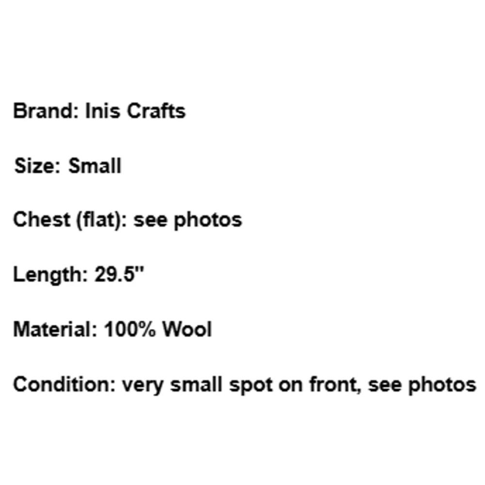 Inis Crafts Vintage Aran Cable Knit Chunky Fisherman Roll Neck Wool Sweater S - Picture 9 of 9